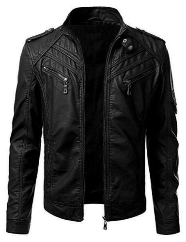 Black Lambskin Leather Jacket For Men