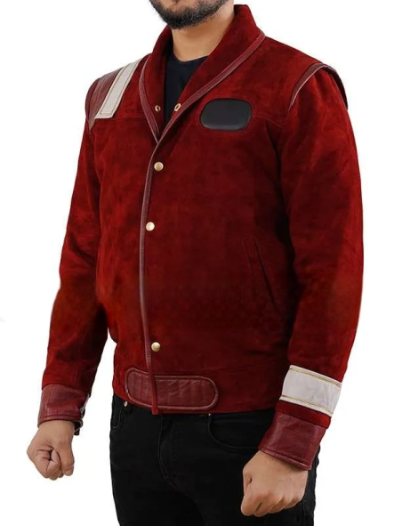 Men's Red Suede Leather Jacket