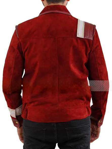 Men's Red Suede Leather Jacket