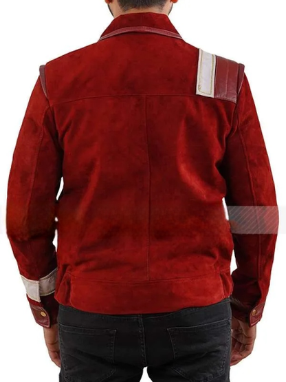 Star Trek Suede Leather Jacket Men, Red