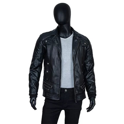 Halloween Jacket - Seth Rollins Black Fur Leather Jacket