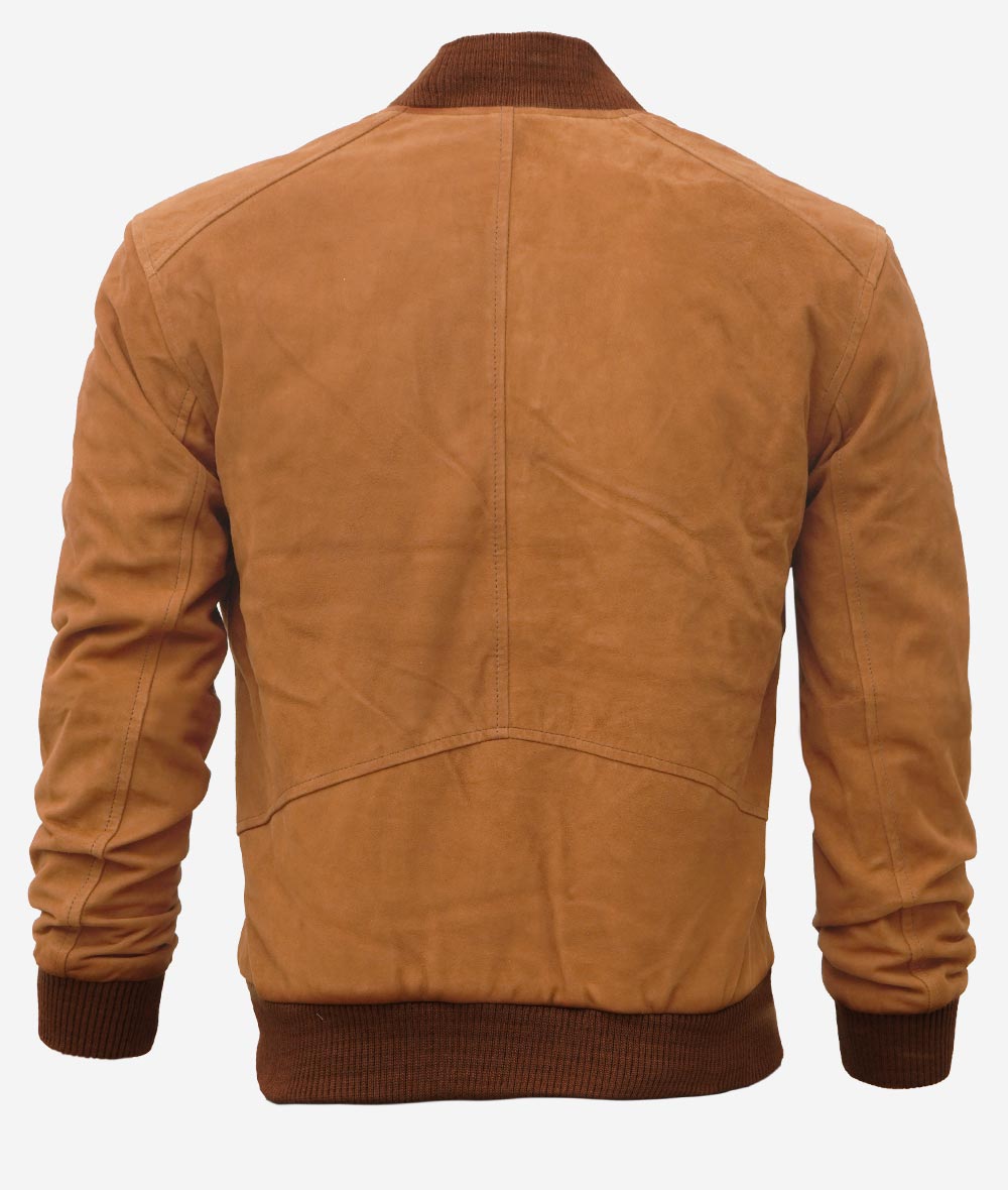 Premium Suede Leather Jacket Men, Brown