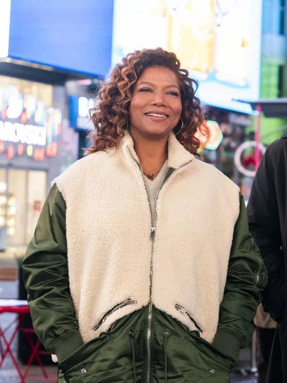 The Equalizer Queen Latifah Green & White Coat