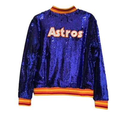 Women Astros Sequin Blue Jacket