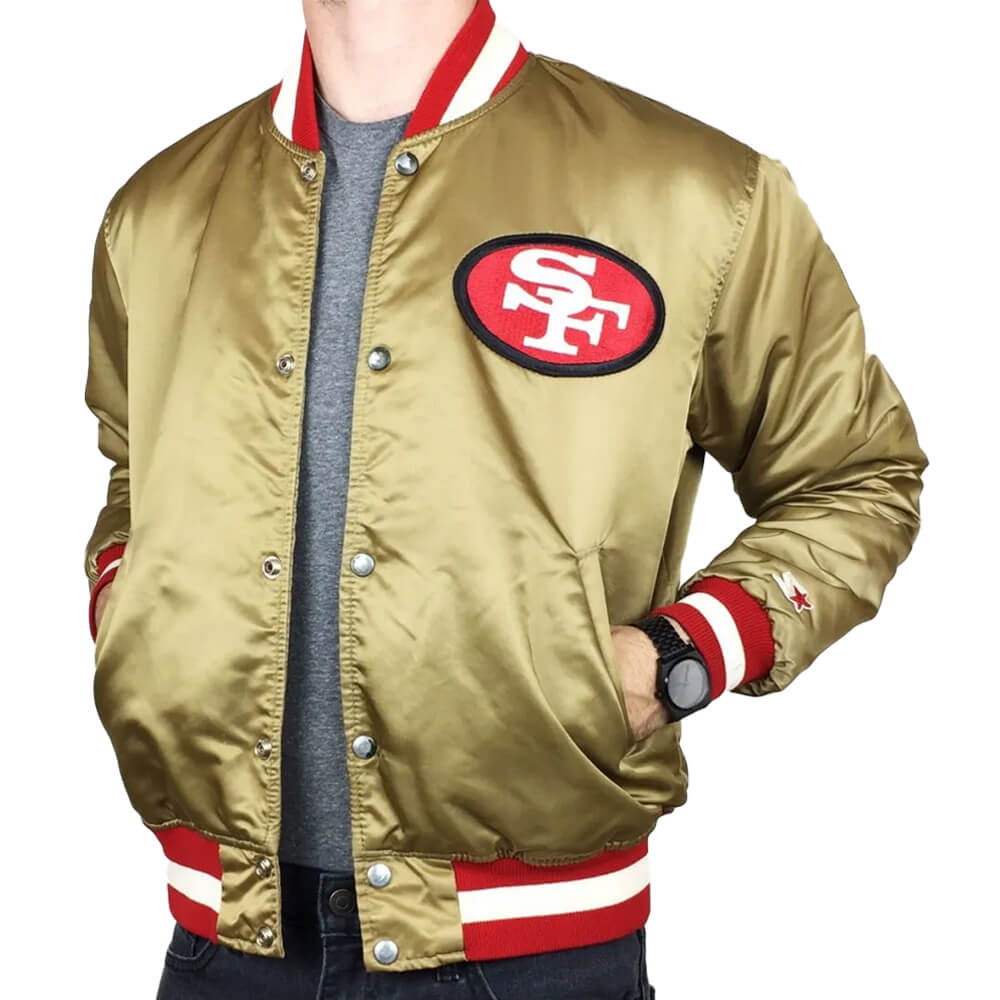 Vintage San Francisco 49ers Gold Satin Jacket