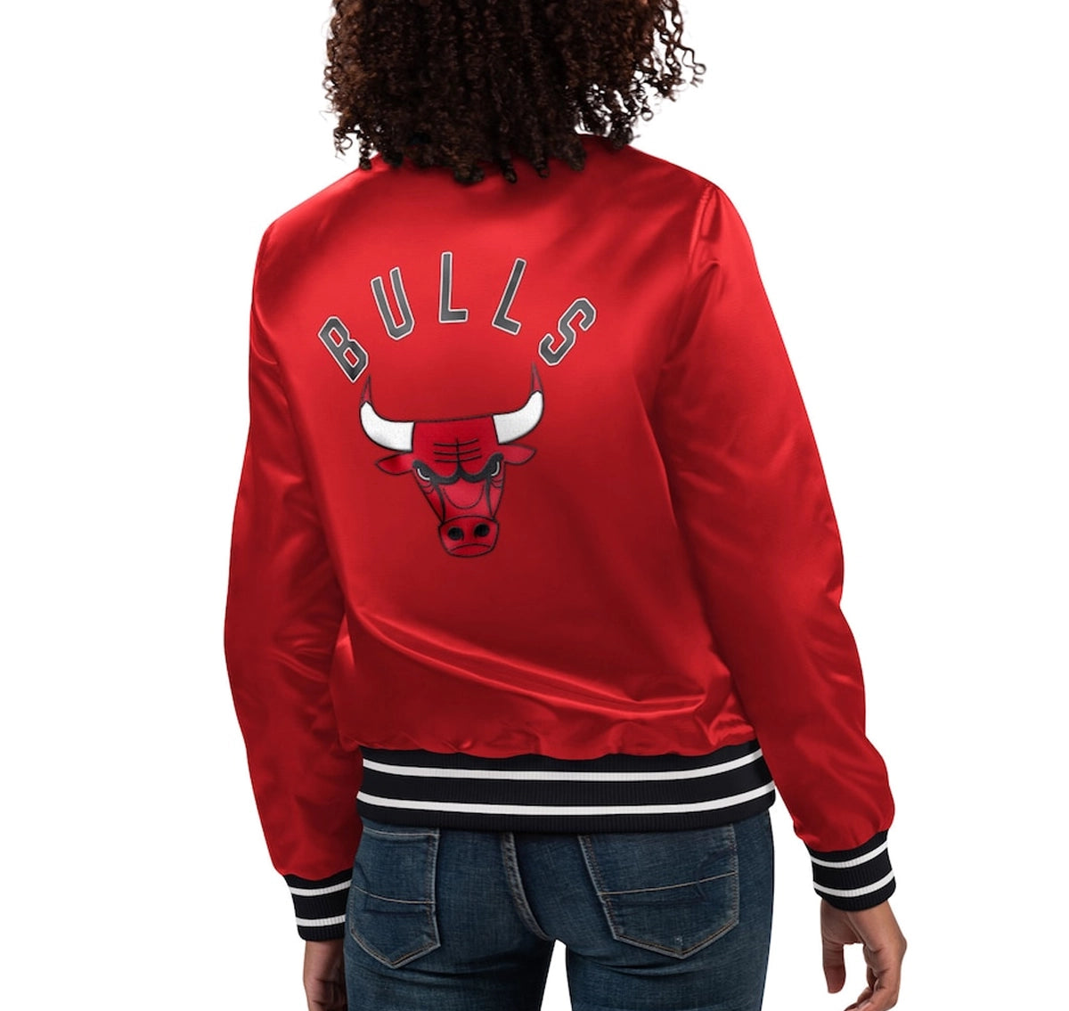womens-starter-red-chicago-bulls-full-count-satin-full-snap-varsity-jacke-for-sale