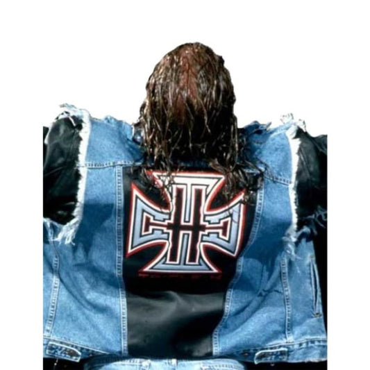 H Wrestler Denim Leather Jacket