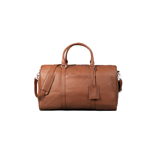 Deluxe Travel Leather Duffle Bag, Brown