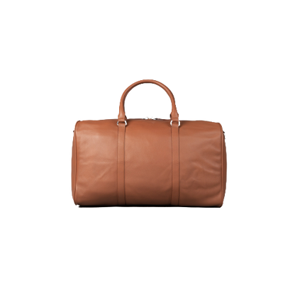 Deluxe Travel Leather Duffle Bag, Brown