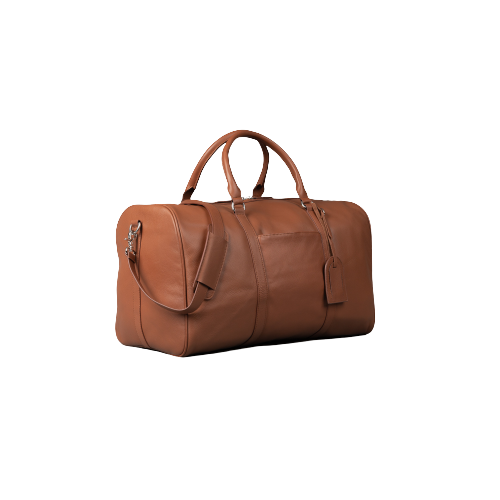 Deluxe Travel Leather Duffle Bag, Brown