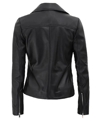 Kinzie Stylish Black Motorcycle Leather Jacket
