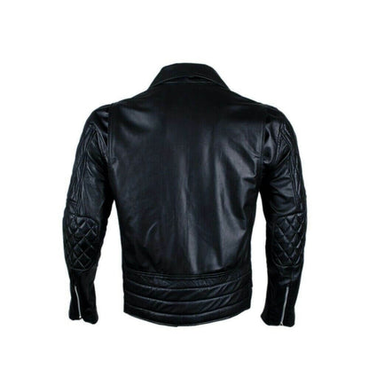 Brando Quilted Style Sheep Skin Leather Jacket Sale