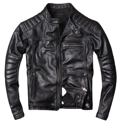 Cafe Racer Distressed Cow Hide Leather Jacket