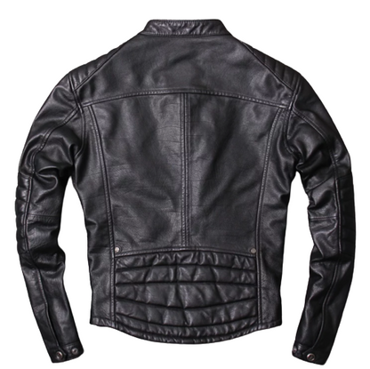 Cafe Racer Distressed Cow Hide Leather Jacket Buy