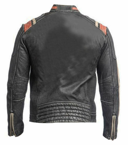 Classic Vintage Cafe Distressed Leather Jacket Sale