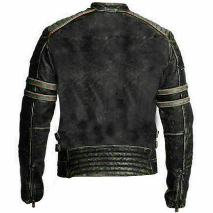 Moto Racer Retro Distressed Leather Jacket Buy