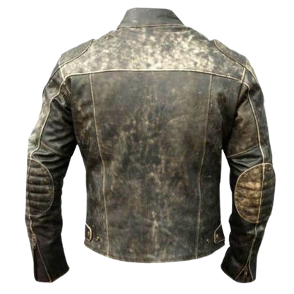 Retro Distressed Hooligan Leather Jacket For Sale