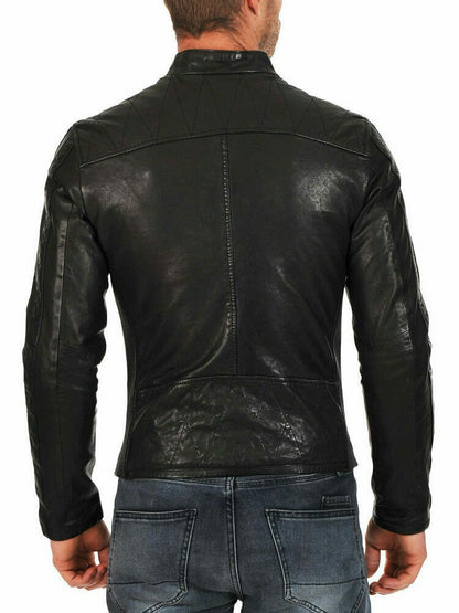 Sports Biker Lamb Skin Leather Motorcycle Jacket Buy