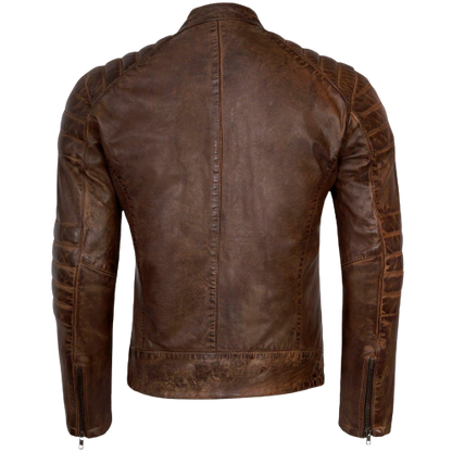 Vintage Racer Biker Brown Slim Fit Jacket Buy