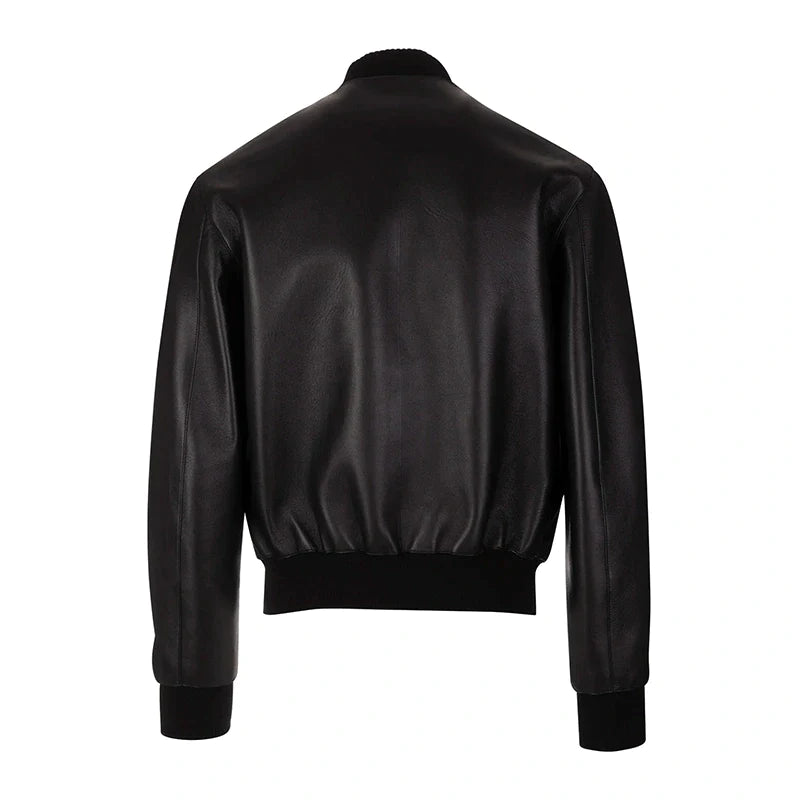 Sheep Zipper Leather Bomber Jacket Women