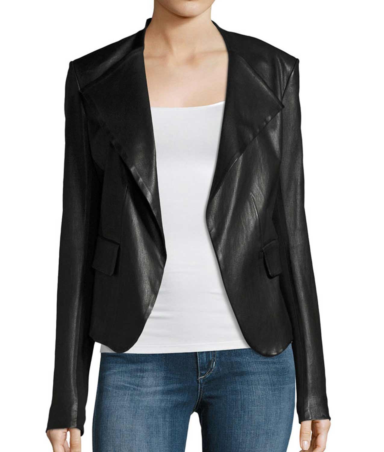 Halloween Jacket - Arrow Dinah Drake Black Leather Jacket 