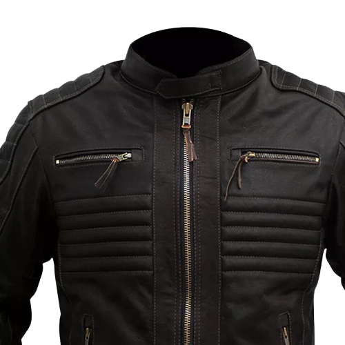 CE Armour Black Dimex Biker Jacket, Zipper Pockets