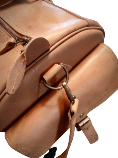 Vintage Leather Gym Bag: Men's Multipocket