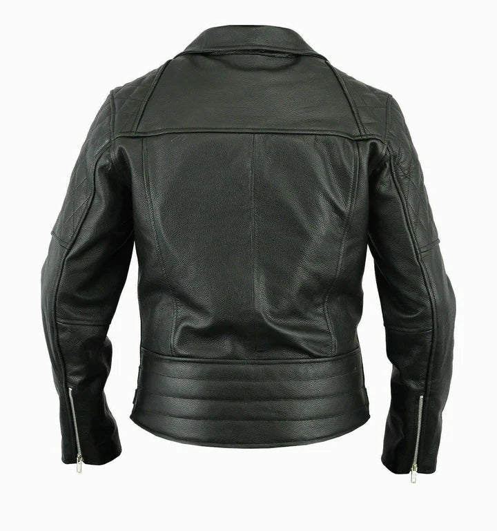 Genuine Leather Brando Cafe Racer Jacket, Back