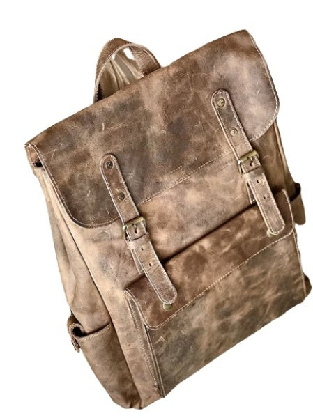 Crazy House Leather Laptop Backpack