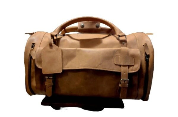 Full Grain Duffle Bag With Shoe Pocket