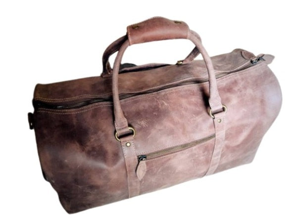 Leather Weekend Travel Bag Wilson, Brown