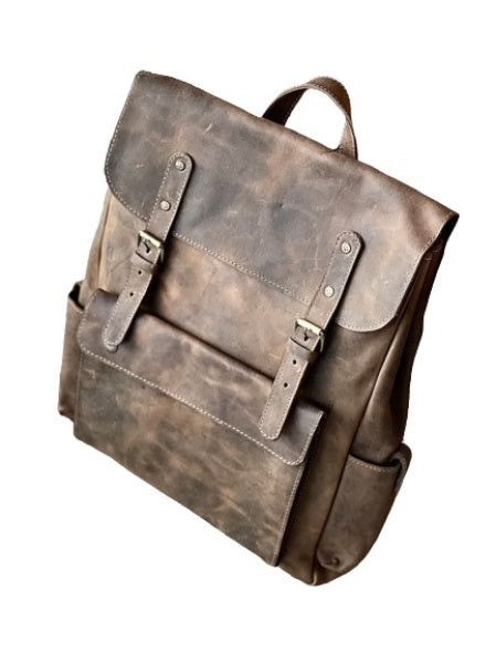 Crazy House Leather Laptop Backpack