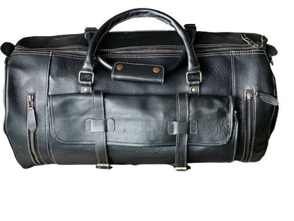 Premium Cow Leather Duffle Bag with Shoe Pocket