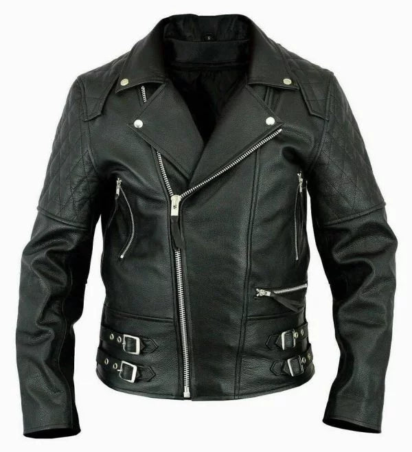 Genuine Leather Brando Cafe Racer Jacket, Front