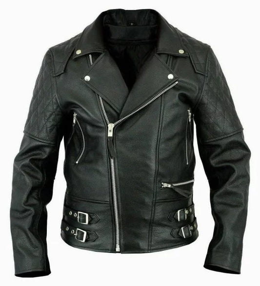 Genuine Leather Brando Cafe Racer Jacket, Front