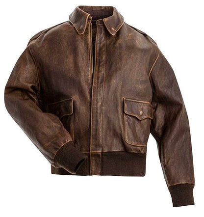 A-2 Force Brown Bomber Leather Jacket
