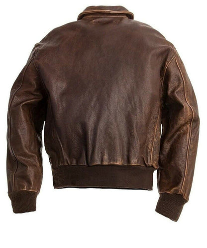 A-2 Force Brown Bomber Leather Jacket