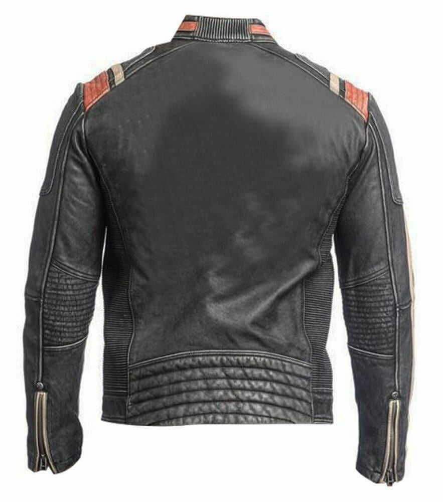 Classic Vintage Cafe Distressed Leather Jacket