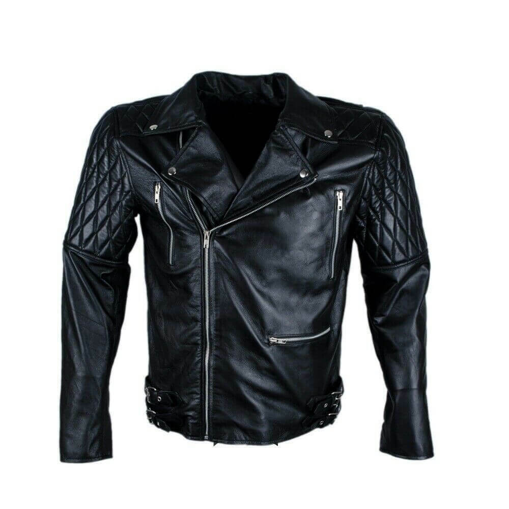 Brando Quilted Style Sheep Skin Leather Jacket