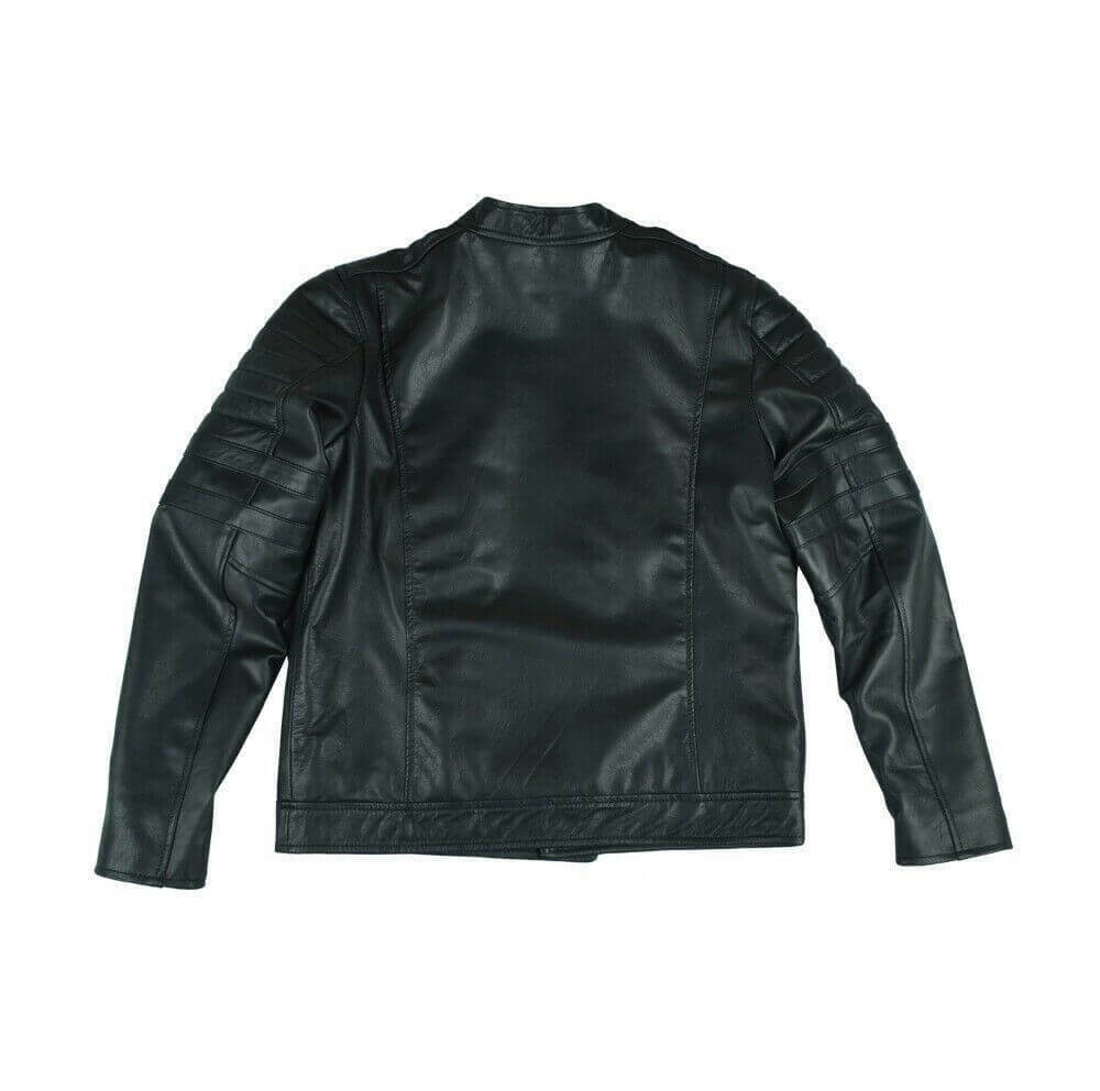 Black Slim Fit Cafe Racer Retro Jacket