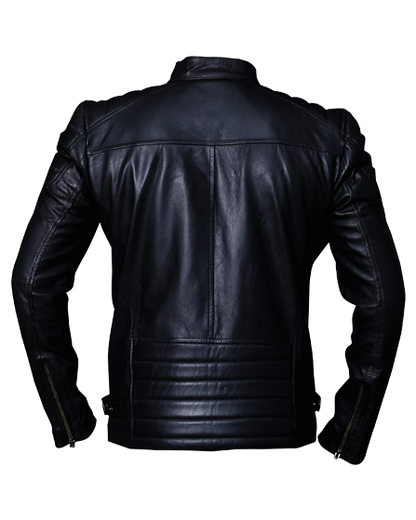 Racer Black Vintage Leather Biker Jacket
