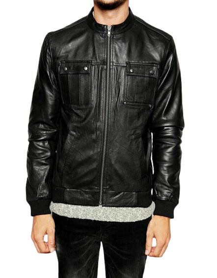 Black Smith Slim Fit Zipper Jacket, Close Style