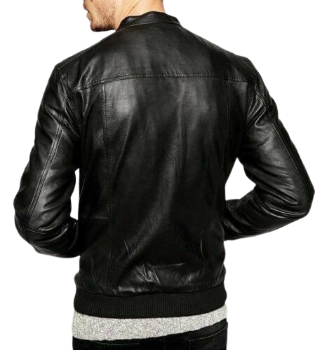 Black Smith Slim Fit Zipper Jacket, Back