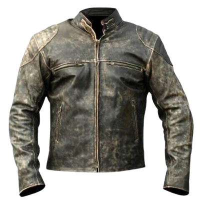 Retro Distressed Hooligan Leather Jacket