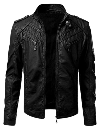 Zipper Black Lamb Skin Leather Jacket