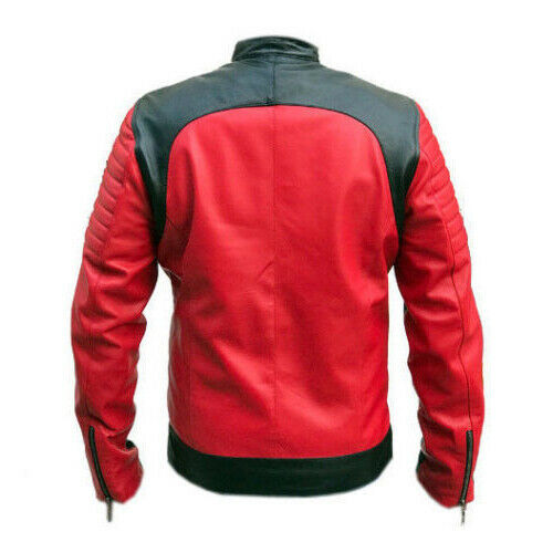 Retro Vintage Cruiser Black Red Jacket, Back