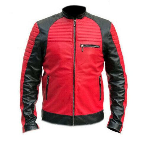 Retro Vintage Cruiser Black Red Jacket, Front