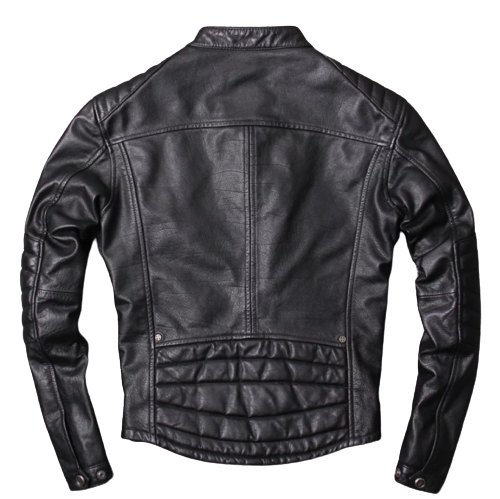 Cafe Racer Distressed Cow Hide Leather Jacket, Back