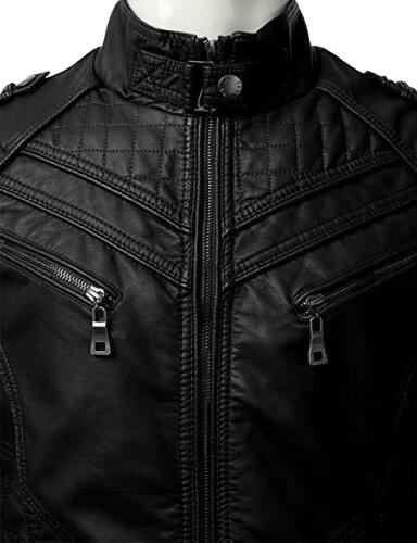 Zipper Black Lamb Skin Leather Jacket, Zipper Pockets