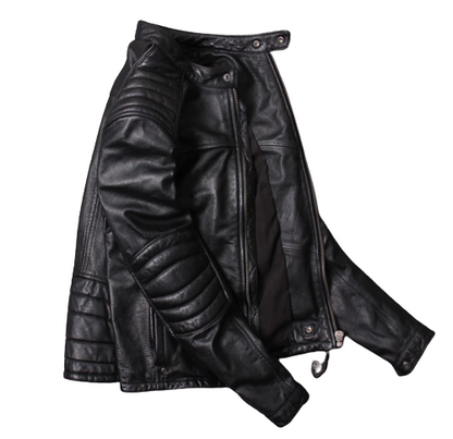 Cafe Racer Distressed Cow Hide Leather Jacket